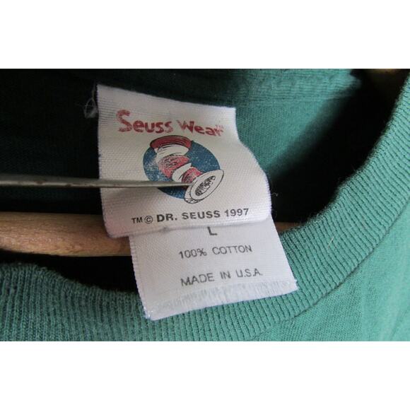 Dr Seuss Wear Grinch Holiday T-Shirt Distressed Size Large USA Made Vintage 1997 - Picture 9 of 9